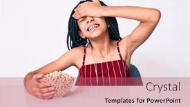  Presentation with angry child - Slide deck having young-african-american-girl-child background and a coral colored foreground