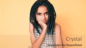  Presentation with depression child - PPT layouts having young-african-american-girl-child background and a coral colored foreground