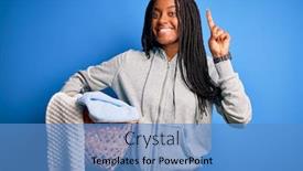  Presentation with laundry - Beautiful PPT theme featuring young-african-american-girl-doing backdrop and a teal colored foreground