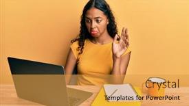  Presentation with sad girl - Theme featuring young-african-american-girl-doing background and a yellow colored foreground