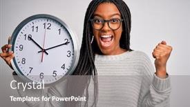  Presentation with minute - PPT layouts featuring young-african-american-girl-holding background and a gray colored foreground