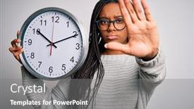  Presentation with minute - Audience pleasing slide deck consisting of young-african-american-girl-holding backdrop and a gray colored foreground