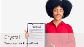  Presentation with attitude - Presentation design consisting of young-african-american-girl-holding background and a white colored foreground