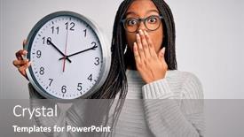  Presentation with minute - Amazing PPT layouts having young-african-american-girl-holding backdrop and a gray colored foreground