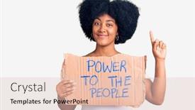  Presentation with girl power - Presentation design consisting of young-african-american-girl-holding background and a lemonade colored foreground