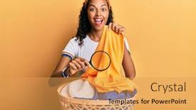  Presentation with looking glass - Audience pleasing slide deck consisting of young-african-american-girl-holding backdrop and a yellow colored foreground