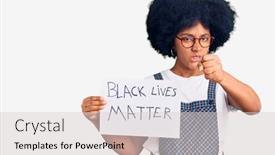  Presentation with black lives matter - Slides having young-african-american-girl-holding background and a lemonade colored foreground