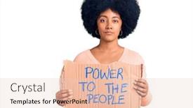  Presentation with girl power - Audience pleasing slide set consisting of young-african-american-girl-holding backdrop and a lemonade colored foreground