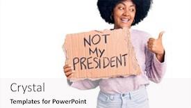  Presentation with african american protest - PPT layouts enhanced with young-african-american-girl-holding background and a sky blue colored foreground