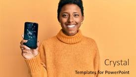  Presentation with cracked - Slide deck with young-african-american-girl-holding background and a yellow colored foreground