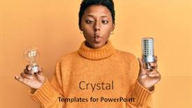  Presentation with inspiration - Presentation theme featuring young-african-american-girl-holding background and a gold colored foreground