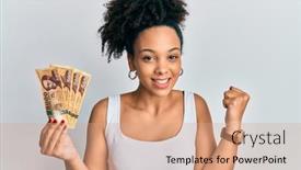  Presentation with proud american - Presentation consisting of young-african-american-girl-holding background and a coral colored foreground