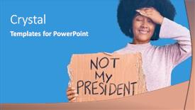  Presentation with african american protest - Amazing slide deck having young-african-american-girl-holding backdrop and a teal colored foreground