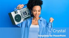  Presentation with american music - Amazing presentation having young-african-american-girl-holding backdrop and a teal colored foreground