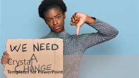  Presentation with change - Presentation design featuring young-african-american-girl-holding background and a coral colored foreground