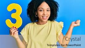  Presentation with proud american - Colorful PPT theme enhanced with young-african-american-girl-holding backdrop and a blonde colored foreground
