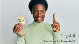  Presentation with question word - Audience pleasing slides consisting of young-african-american-girl-holding backdrop and a mint green colored foreground
