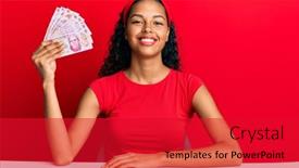  Presentation with standing sitting - PPT theme enhanced with young-african-american-girl-holding background and a red colored foreground