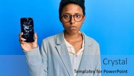  Presentation with attitude - Audience pleasing presentation design consisting of young-african-american-girl-holding backdrop and a light blue colored foreground