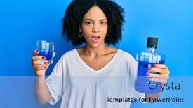  Presentation with breath - Colorful PPT layouts enhanced with young-african-american-girl-holding backdrop and a light blue colored foreground