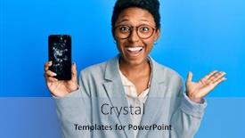  Presentation with african american - PPT theme featuring young-african-american-girl-holding background and a light blue colored foreground