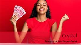  Presentation with chinese american - Cool new PPT theme with young-african-american-girl-holding backdrop and a red colored foreground