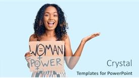  Presentation with girl power - Presentation design featuring young-african-american-girl-holding background and a sky blue colored foreground