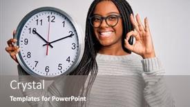  Presentation with minute - Presentation consisting of young-african-american-girl-holding background and a gray colored foreground