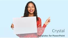  Presentation with african american girl power business - Presentation design enhanced with young-african-american-girl-holding background and a sky blue colored foreground