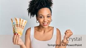  Presentation with proud american - PPT layouts with young-african-american-girl-holding background and a coral colored foreground