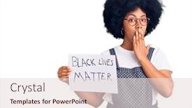  Presentation with black lives matter - Presentation theme featuring young-african-american-girl-holding background and a lemonade colored foreground