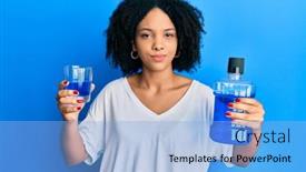  Presentation with breath - Cool new slide deck with young-african-american-girl-holding backdrop and a light blue colored foreground