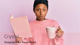  Presentation with drinking problem - Presentation having young-african-american-girl-reading background and a coral colored foreground