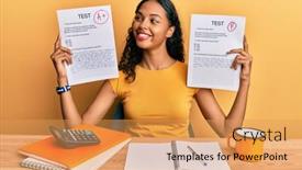 Presentation with passed away - Colorful presentation enhanced with young-african-american-girl-showing backdrop and a yellow colored foreground