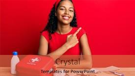  Presentation with cure - Theme having young-african-american-girl-sitting background and a red colored foreground