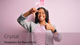  Presentation with frame pink - Beautiful slides featuring young-african-american-girl-wearing backdrop and a coral colored foreground