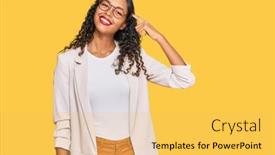  Presentation with african american girl power business - PPT layouts having young-african-american-girl-wearing background and a yellow colored foreground