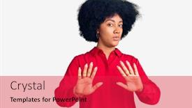  Presentation with forbidden - PPT theme having young-african-american-girl-wearing background and a red colored foreground