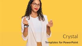  Presentation with salary - Slide set consisting of young-african-american-girl-wearing background and a yellow colored foreground