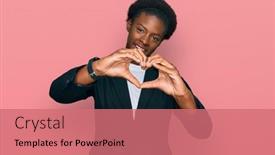  Presentation with american heart - Colorful PPT layouts enhanced with young-african-american-girl-wearing backdrop and a coral colored foreground