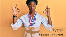  Presentation with kimono - Slide set with young-african-american-girl-wearing background and a yellow colored foreground