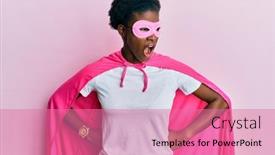  Presentation with hero mask - Beautiful slide set featuring young-african-american-girl-wearing backdrop and a coral colored foreground