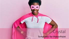  Presentation with hero mask - Colorful presentation theme enhanced with young-african-american-girl-wearing backdrop and a coral colored foreground