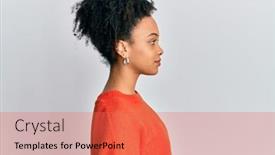  Presentation with african american girl power business - Slide deck with young-african-american-girl-wearing background and a red colored foreground