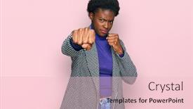  Presentation with violence - Cool new PPT theme with young-african-american-girl-wearing backdrop and a lemonade colored foreground