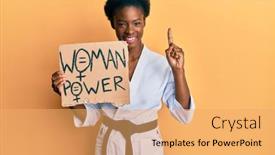  Presentation with girl power - Colorful presentation theme enhanced with young-african-american-girl-wearing backdrop and a yellow colored foreground