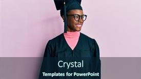  Presentation with ceremony - Presentation theme consisting of young-african-american-girl-wearing background and a navy blue colored foreground