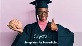  Presentation with ceremony - Presentation theme with young-african-american-girl-wearing background and a navy blue colored foreground