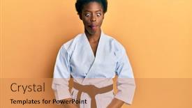  Presentation with black girl - Audience pleasing slides consisting of young-african-american-girl-wearing backdrop and a coral colored foreground