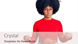  Presentation with sad girl - Colorful PPT theme enhanced with young-african-american-girl-wearing backdrop and a lemonade colored foreground